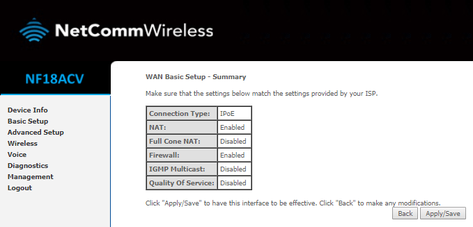 basic setup vdsl